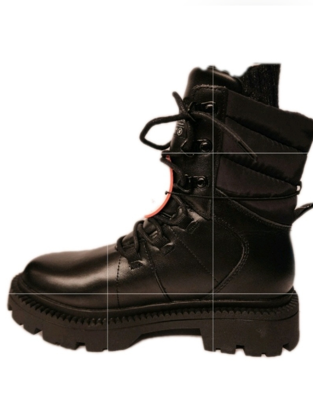 OZARK TRAIL Woman's Snow Waterproof Leather Combat Boots In Black - Picture 9 of 14